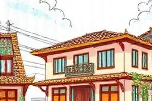 《甜度超标》封面：甜品店柜台前的两个少女侧影